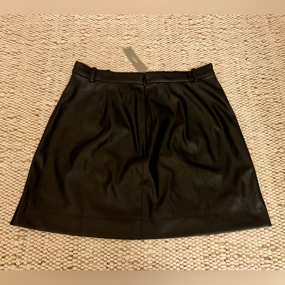 NWT J. Crew Trouser Mini Skirt in Faux Leather $148 Size 4